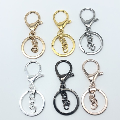 5pcs 30mm key chain 70mm pop classic 6 colour key ring gilt lobster chain jewellery handmade gift for men ► Photo 1/6