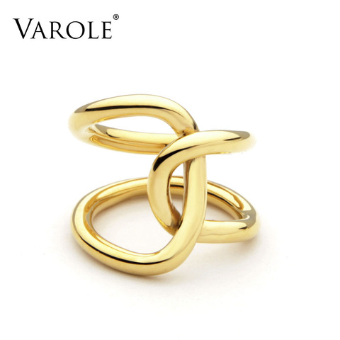 VAROLE Double Line Cross winding Rings For Women infinity Rings Gifts Unique Design Fashion Jewelry Anel Feminino ► Photo 1/6