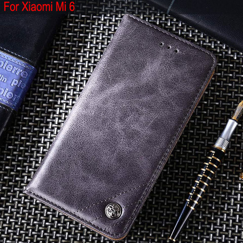 for Xiaomi Mi 6 case Luxury Leather Flip cover with Stand Card Slot Vintage Business Cases for Xiaomi Mi 6 mi6 Without magnets ► Photo 1/6