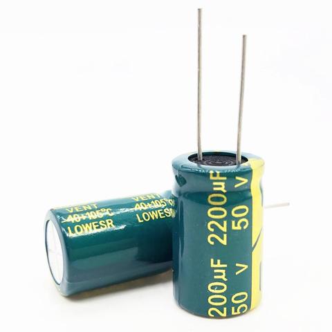 5pcs/lot 50V 2200UF 16*25mm Low ESR/Impedance high frequency aluminum electrolytic capacitor 2200uf 50v 50v2200uf 20% ► Photo 1/1