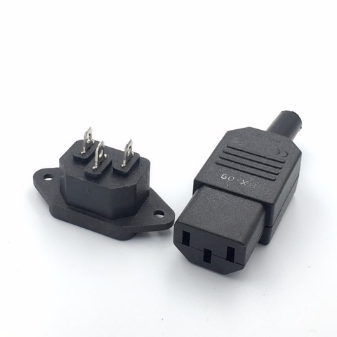 Full set DC Plug&Jack 220V DC/AC power jack terminal 3pin AC/DC plug power connector wire connector male to female ► Photo 1/1