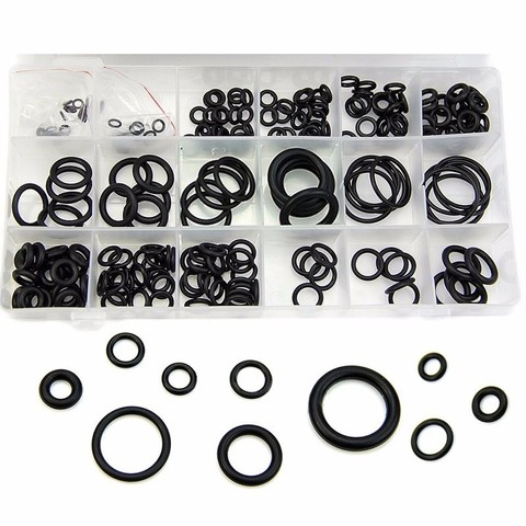 225pcs/lot Black Rubber O Ring Gasket 18 Sizes Rubber Washer Auto Air Conditioner Gasket Seals Assortment With O Rings Kit ► Photo 1/6