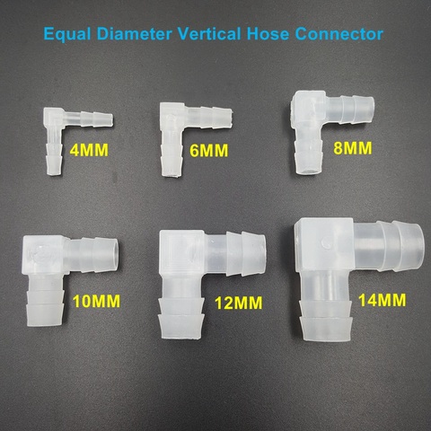5pcs/lot PE Food Grade L Type Hose Connector Vertical Pipe Joint Equal Diameter Gladhand for 3-14MM Hose Silicone Tube ► Photo 1/3