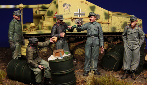 [tuskmodel] 1 35 scale resin model figures kit german big set 5 figures 3090 ► Photo 1/1