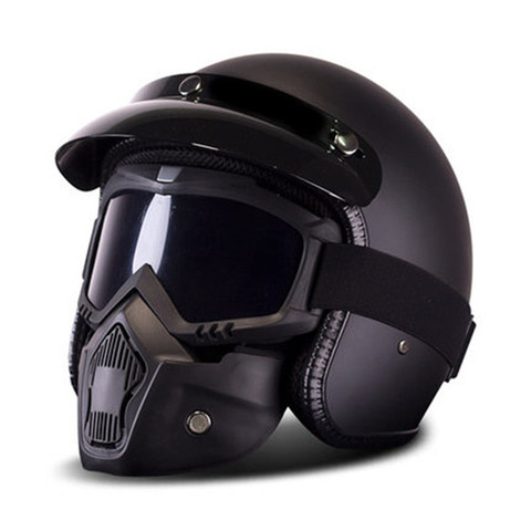New Motorcycle Helmet Retro Vintage Synthetic Casco Moto Cruiser Chopper Scooter Cafe Racer 3/4 Open Face Helmet DOT Casco Moto ► Photo 1/6