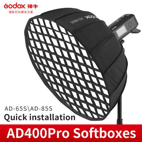 Godox AD-S65S AD-S65W 65CM AD-S85S AD-S85W 85cm de profundo Softbox parabólico + panal red Godox montaje Softbox para AD400PRO ► Photo 1/6