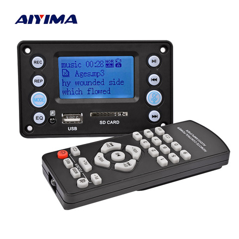 AIYIMA 5V LCD MP3 Decoder Board Bluetooth 4.2 Audio Receiver APE FLAC WMA WAV Decoding Support Recording Radio Lyrics Display ► Photo 1/6