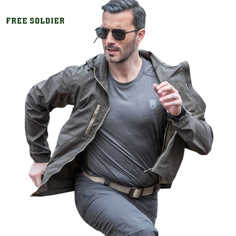 FREE SOLDIER Outdoor sports camping hiking tactical military skincoat UV protected ultralight jacket breathable coat for men  ► Photo 1/6