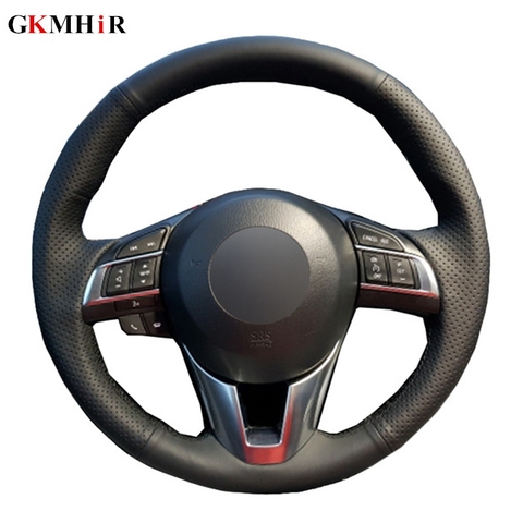 DIY Black Soft Artificial Leather Car Steering Wheel Cover For Mazda CX-5 CX5 Atenza 2014 New Mazda 3 CX-3 2016 Scion iA 2016 ► Photo 1/6