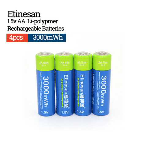 Etinesan 1.5V AA 3000mWh Rechargeable Battery Lithium polymer Batteries Apply to Camera Wireless Mouse Toy ect. ► Photo 1/6