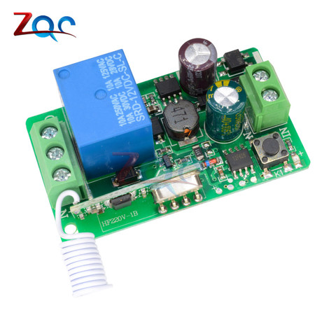 AC 220V 10A 1 Channel 433MHz Wireless RF Remote Control Receiver Relay Switch for Smart Home ► Photo 1/6