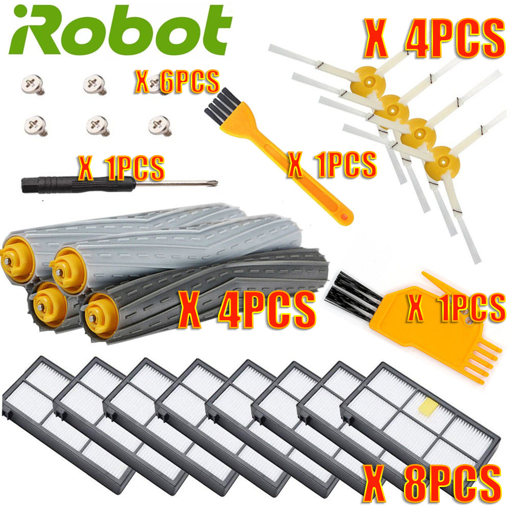 3-ArmedSide Brush Filter for iRobot Roomba 800 900 Serie 860 870 871 880 866 980 