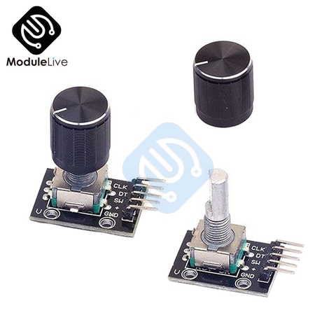 1PC KY-040 360 Degree Rotary Encoder Module For Arduino Board Brick Switch With Pin With Half Shaft Hole Caps Knob ► Photo 1/1