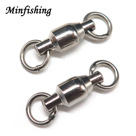 Minfishing 10~25 PCS Super Strong Ball Bearing Fishing Swivel Solid with Double Rings Sea Fishing Hooks Fishing Accessories ► Photo 1/5