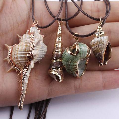 ZWPON 2022 Tropical Natural Sea Shell Choker Necklace Cowrie Leather Chain Bohemian Summer Jewellery Girlfriend Valentine's Day ► Photo 1/1