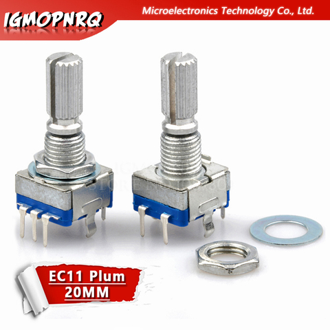 10pcs Plum handle 20mm rotary encoder coding switch / EC11 / digital potentiometer with switch 5 Pin ► Photo 1/1