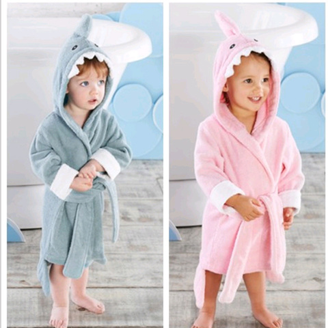 2-6 year Baby Robe Cartoon Hoodies Girl Boys Sleepwear Good Quality Bath Towels Kids Soft Bathrobe Pajamas Children's Clothing ► Photo 1/6