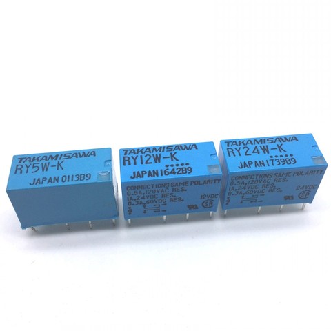 10pcs TAKAMISAWA RY5W-K RY12W-K RY24W-K 5/12/24V DPDT Signal Relay 8 Pin 1A ► Photo 1/5