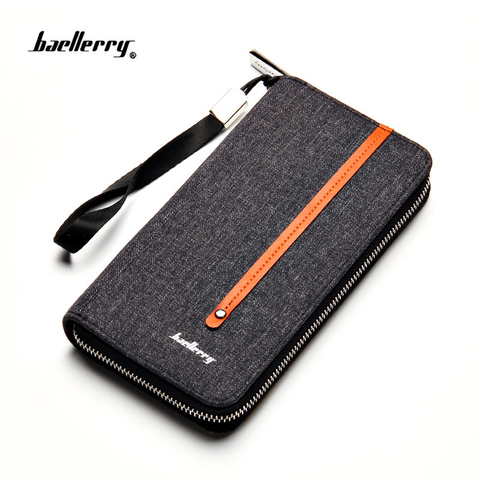 new designer's canvas man wallet Brand baellerry men's wallet long clutch card purse for male fashion phone bag with coin pocket ► Photo 1/6