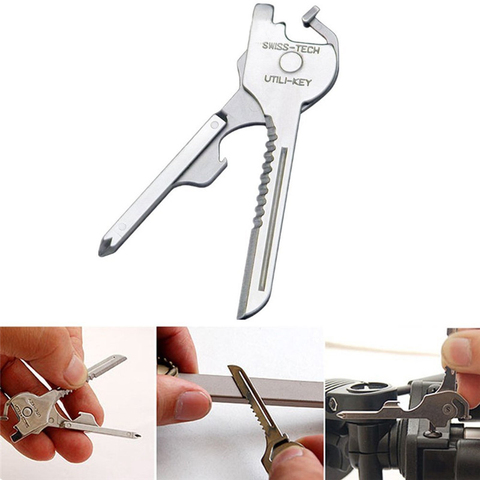 tactical ring Key Multipurpose Utili Mini Multi gear keychain edc pocket Knife Opener utility Tool survive kit Screwdriver shape ► Photo 1/1