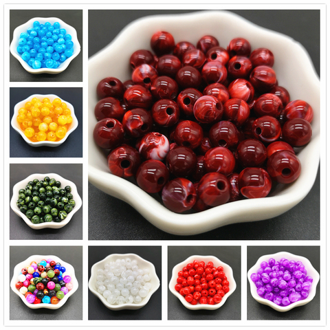 6 8 10 mm Imitation Natural Stone Round Acrylic Beads Clouds Effect Beads For Jewelry Makeing Bracelet necklace DIY Accessory ► Photo 1/5