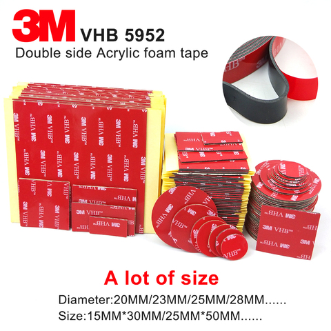 3M 5952 High Performance Indoor Outdoor Use Black 3M VHB Tape Waterproof Acrylic Foam Double Side Tape,die cut any size ► Photo 1/5