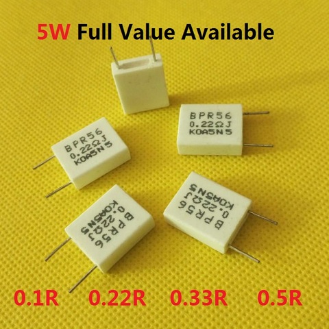 10PCS 5W 0.22R 0.33R 0.1R 0.5R 0.01R 0.015R 0.02R 0.05R 0.15R 0.2R non sense cement resistor 5W0.22R 0.22/0.33/0.1/0.5  ohm ► Photo 1/1