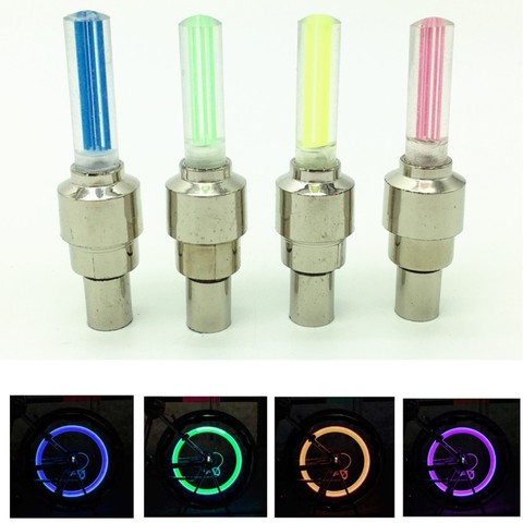 1PCS New LED Bicycle Lights Wheel Tire Valve Caps Bike Accessories Cycling Lantern Spokes Bike Lamp Color blue Green Pink Yellow ► Photo 1/6