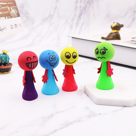 5Pcs/Pack  Jumping Doll Kids Bounce Ball Toys Educational Game Expressions Push&DownToys Gifts for Children ► Photo 1/1
