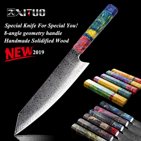 XITUO Kitchen knife 8 Inch  Vg 10 Damascus Steel Knife Chef Kitchen Knife Meat Cleaver Japanese  Salmon Slicing Cooking Tools ► Photo 1/1