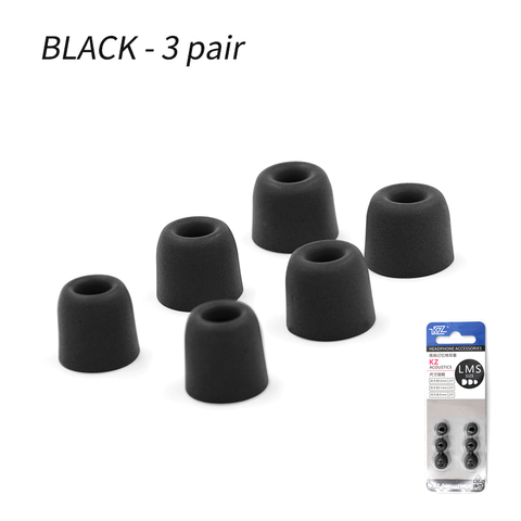 New KZ Original 3Pair(6pcs) Noise Isolating Comfortble Memory Foam Ear Tips Ear Pads Earbuds For In Earphone  KZ AS12  CCA C10 ► Photo 1/6