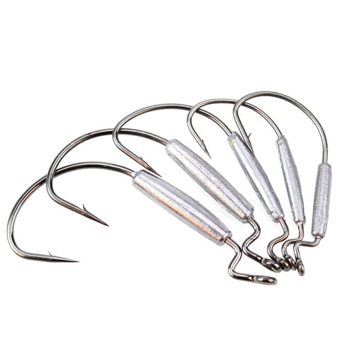 Fishing Hook Lead Jig Head Barbed Lead Hook 2g/2.5g/3g/5g/6.3g Offset Fish Hooks Fit for Texas Rigs Fishing Tackle ► Photo 1/6