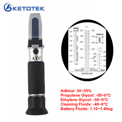 4 in 1 Car Battery Refractometer Engine fluid Glycol Freezing point Urea Adblue Automotive Antifreeze Refractometer Meter ► Photo 1/6
