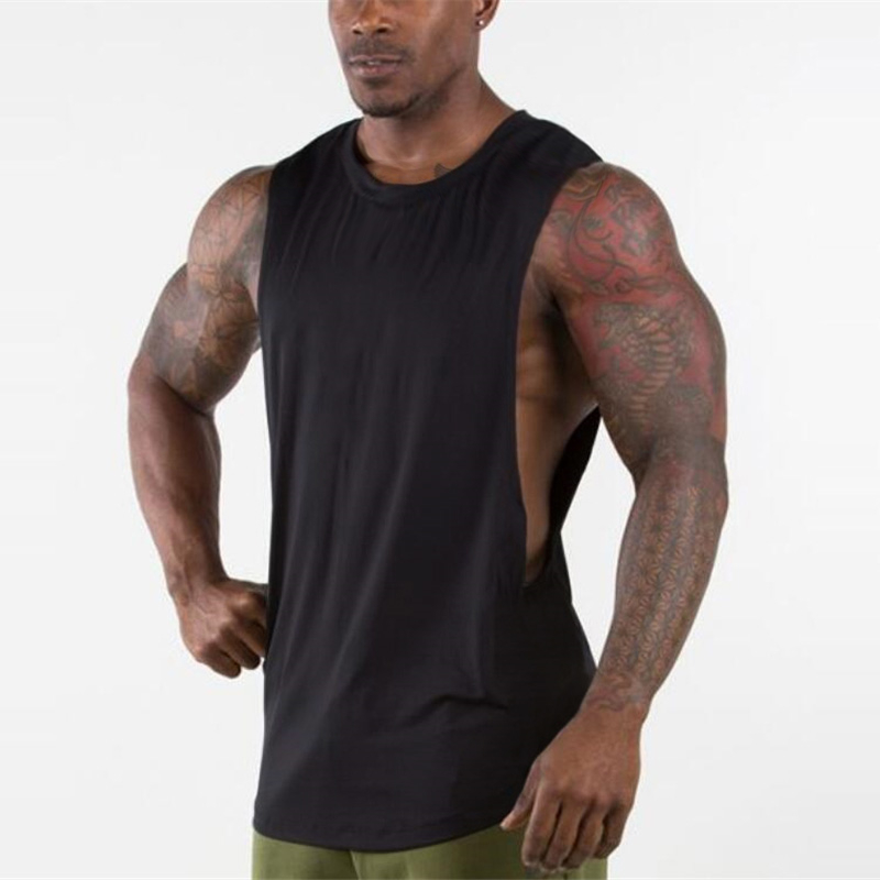 Gyms Tank top Men Fitness Sleeveless Shirt Cotton Blank Muscle Vest