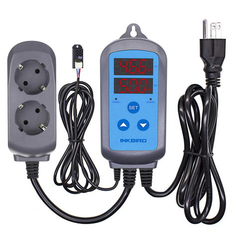 Inkbird 220V IHC-200 EU plug Pre-wired Outlet Dural Stage Humidity Controller with Sensor, Dehumidification Humidifaction ► Photo 1/6