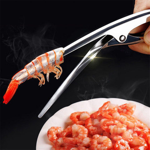 Stainless Steel Shrimp Peeler Prawn Shrimp Deveiner Fishing Knife Lobster Shell Remover Peel Device Kitchen Seafood Tools U3 ► Photo 1/6