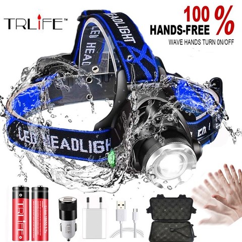8000LM IR Sensor LED Headlamp Fishing lamp Super bright Zoom LED Headlight  Use T6/L2/V6 Lamp Beads Powered by 18650 battery - Price history & Review