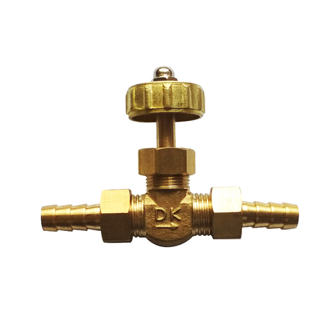 8,10 mm OD Brass Hose Barb Needle Valve Max Pressure 0.8 Mpa For Water ► Photo 1/1