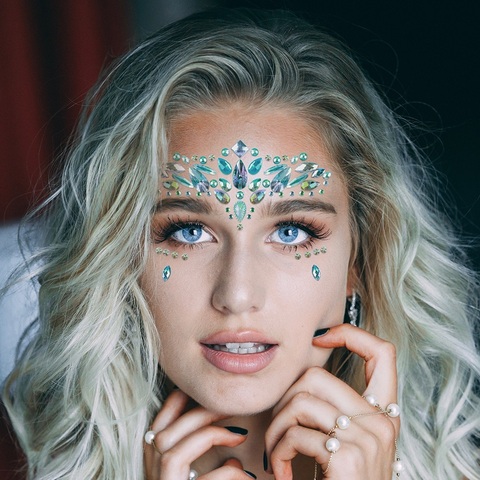 1Sheet Face Jewels Rhinestones Adhesive Crystal Face Gems Beauty