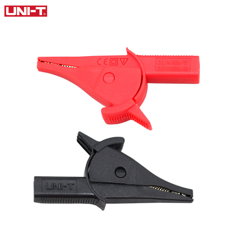 1 Pair UNI-T UT-C04A Insulated Alligator Clip 75mm Banana Plug For Multimeter Probe Pen Crocodile Clip Electrical Clamp ► Photo 1/5