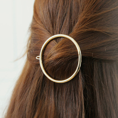 Fashion Geometric Mental Hairpins for Girls Triangle Moon Hair Pin Lip Round Star Hair Clip for Women Barrettes Hair Accessories ► Photo 1/6