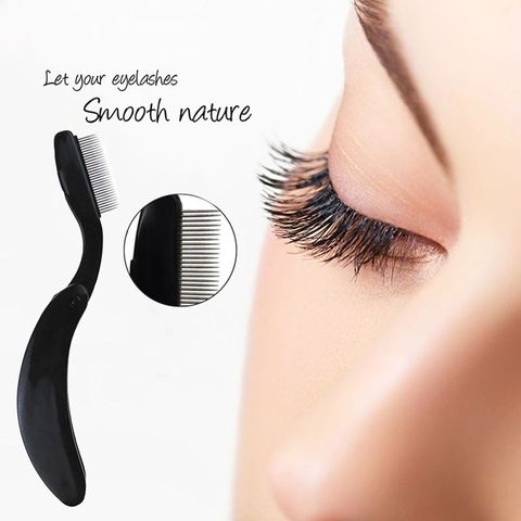 1PC Black Folding Eyebrow Eyelash Comb with metal teeth can easily separate lashes after curling and mascara Beauty Makeup Comb ► Photo 1/6