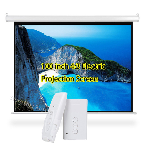 3D Electric Projector Screen 100 inches 4:3 Projection Screen 80x60inch Viewable Area For HD Beamer Cinema School Classroom ► Photo 1/1
