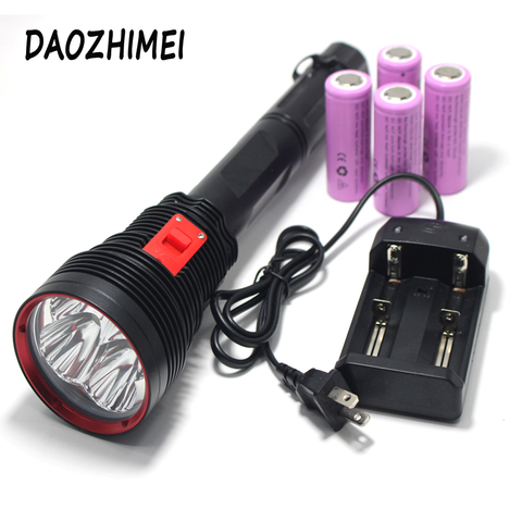 High Power Portable 4*XHP70 LED Diving Flashlight 20000LM  Scuba Dive Torch Light Super Bright Lamp Use 4x 26650 battery ► Photo 1/6
