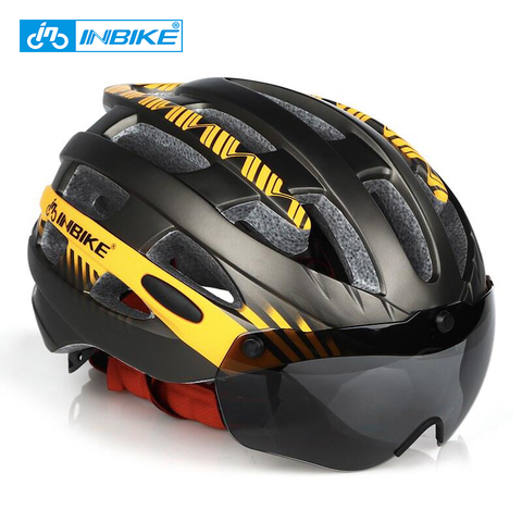 INBIKE Cycling Helmet MTB Bike Goggles Helme Professional Mountain Racing Helmet Ciclismo Men Women Bicycle IN-MOLD Safely Cap ► Photo 1/6