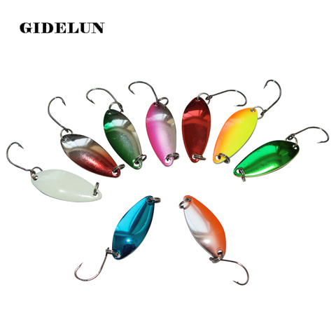 Hot sale 3.2cm 3.6g artificial spoon lures hard bait spinner bait multicolor 10pcs/lot fishing spoon lure trout lure bass lure ► Photo 1/1