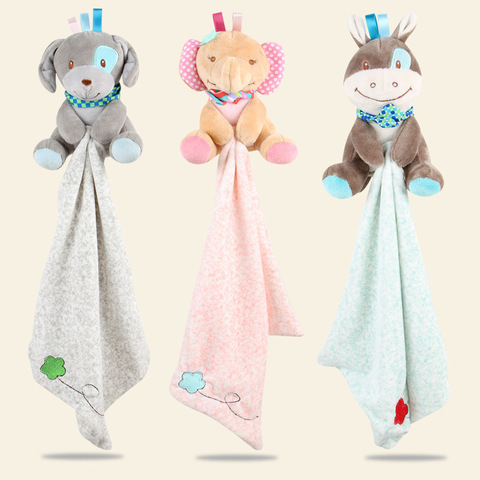 Cute Baby Plush Rattle Bunny Bear Soothing Towel Newborn Dolls Toys Infant Soft Security Blanket Sleep Companion Plush Toys ► Photo 1/6
