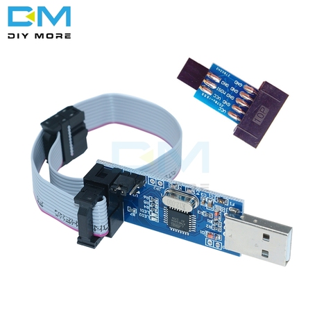 USBASP USBISP AVR Programmer 10Pin To 6 Pin Cable USB ISP USB ASP ATMEGA8 ATMEGA128 ATtiny CAN PWM Support Win7 64K 64 64Bit ► Photo 1/6