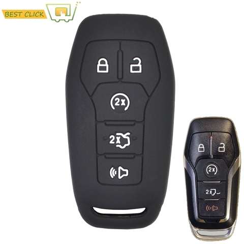 Silicone Key Case Cover For Ford Fusion Mondeo Mustang F-150 Explorer Edge For Lincoln MKZ MKC Keyless Fob Holder Protector ► Photo 1/5