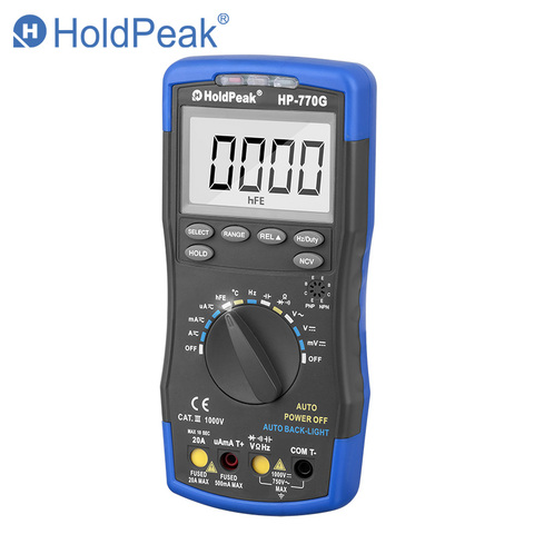 HoldPeak HP-770G Auto Range Digital Multimeter DMM DC AC Voltage Current Temperature Meter Tester Diode Multimetro ► Photo 1/6